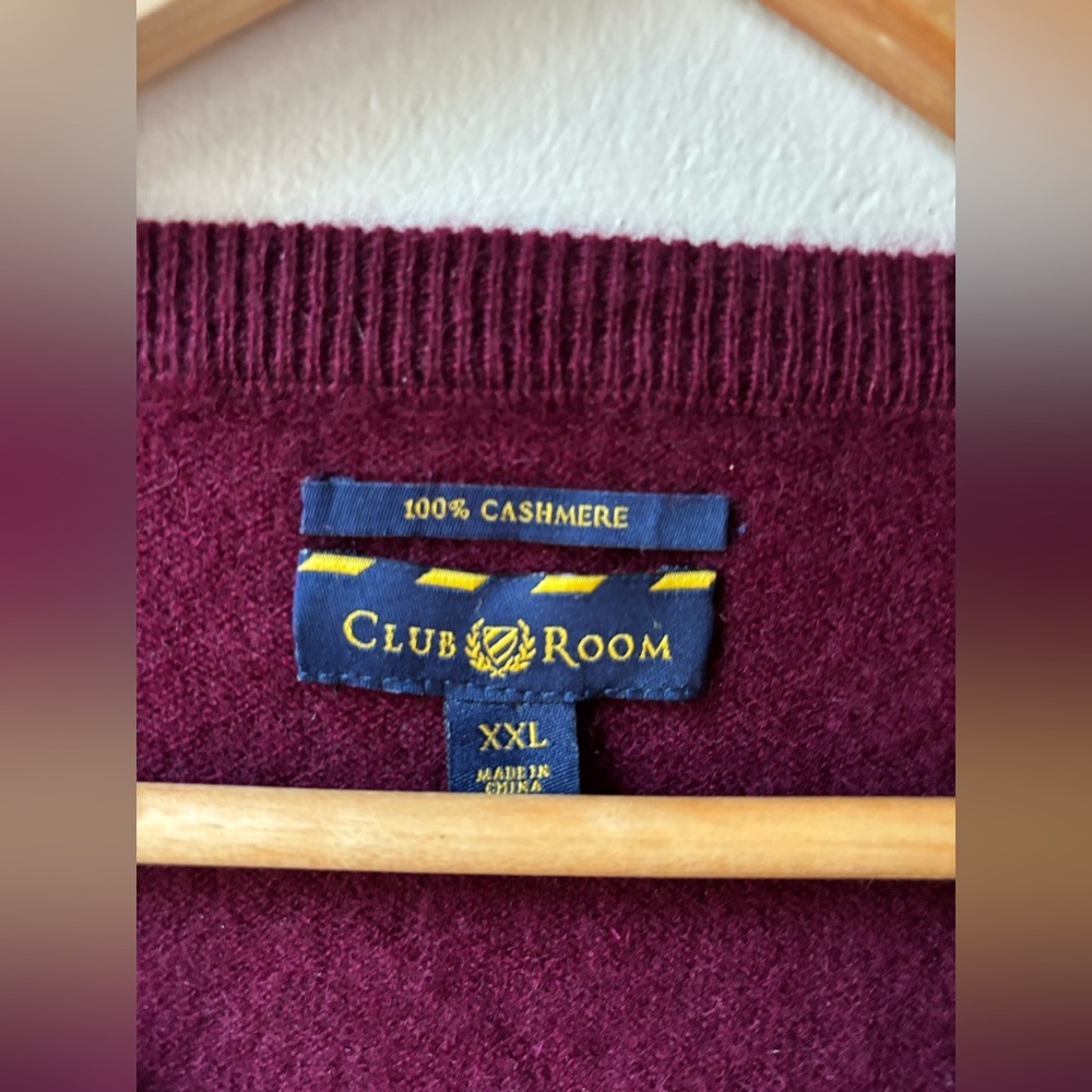 Cashmere Oversized V-Neck Sweater by Club Room - Picture 3 of 9